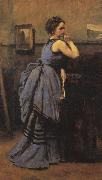  Jean Baptiste Camille  Corot Woman in Blue France oil painting reproduction